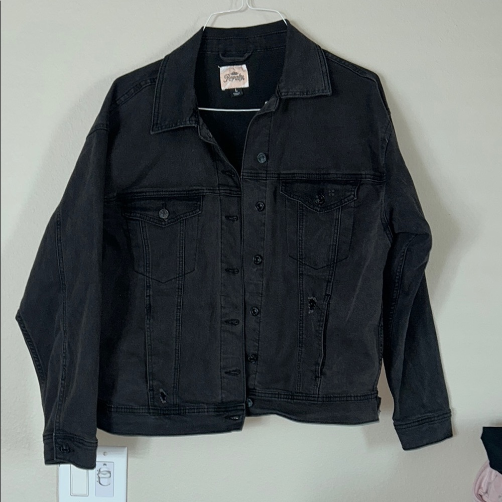 Royalty For Me Charcoal Denim Jacket